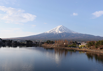 富士山在川口湖景房图片