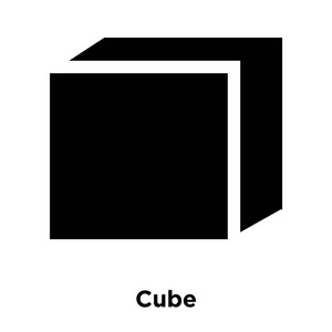 多维数据集图标向量在白色背景上被隔离, 标志概念的立方体标志在透明背景, 实心黑色符号