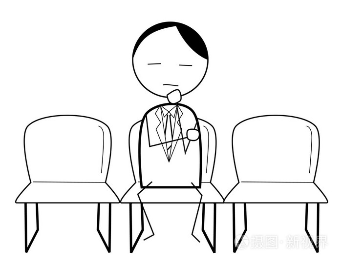 等待的商人插画-正版商用图片0b0vky-摄图新视界
