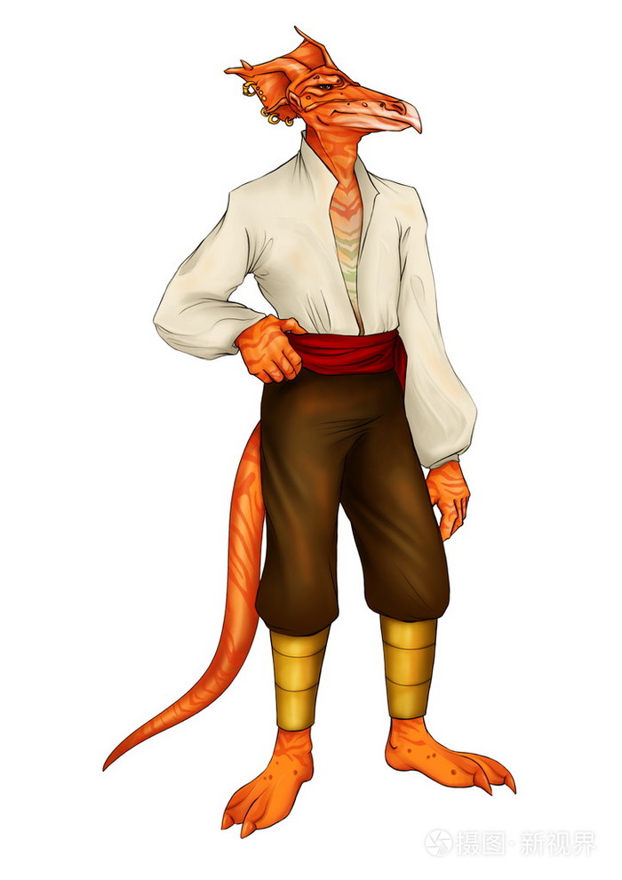 lizardman为幻想角色扮演类游戏艺术线条的