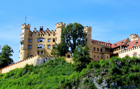 hoheschwangau 城堡在德国巴伐利亚阿尔卑斯山