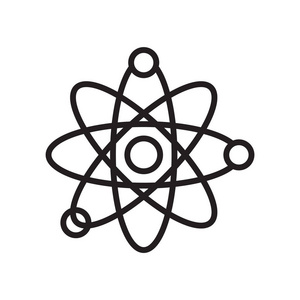 原子图标矢量符号和符号在白色背景下被隔离, 原子徽标概念
