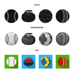 运动和球符号的孤立对象。体育和体育股票载体例证的汇集
