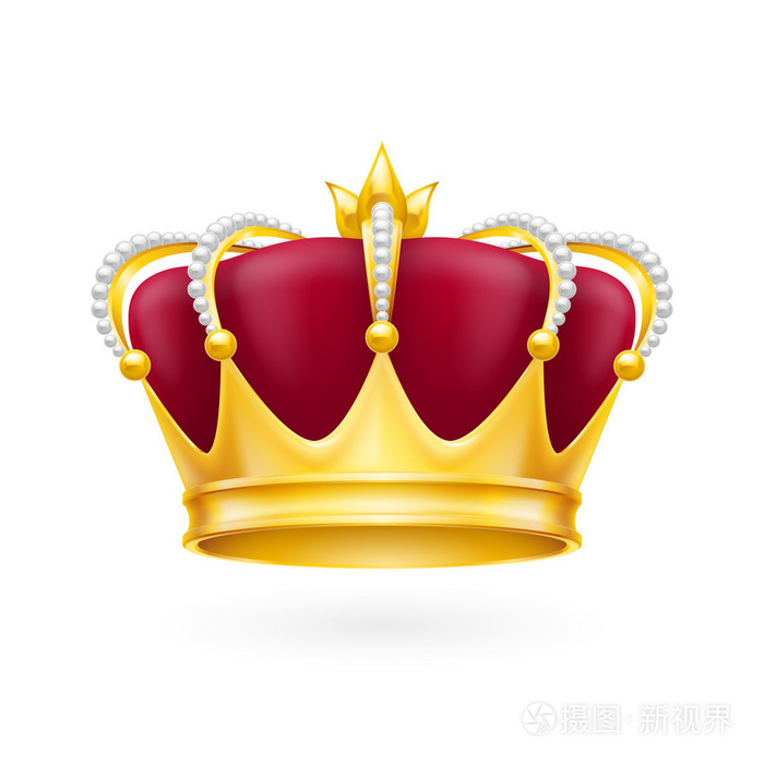 金色的王冠,在白色的背景