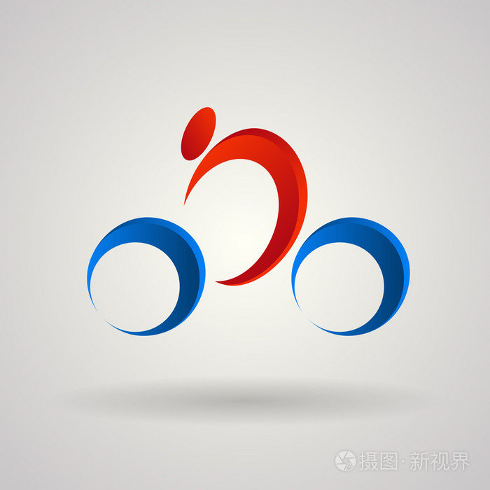 公路自行车赛,运动员在白色的背景下,夏天体育图标