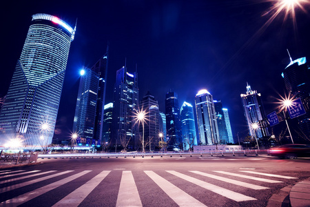 上海浦东新区的城市夜景