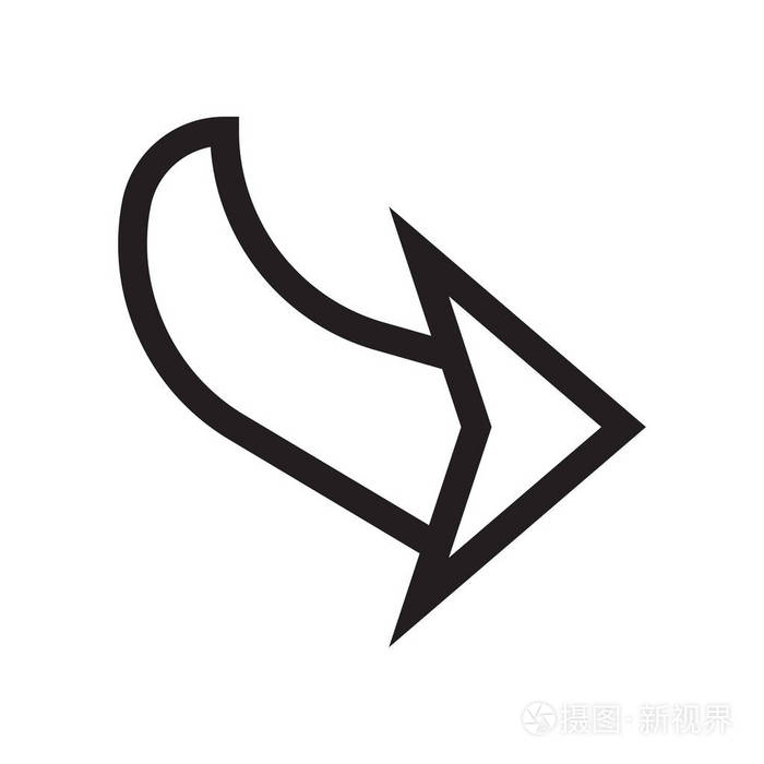 白色backgr上的右箭头图标矢量符号和符号