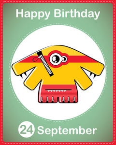 祝你生日快乐卡可爱卡通怪物