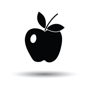 苹果的图标。白色背景与阴影设计。矢量插图