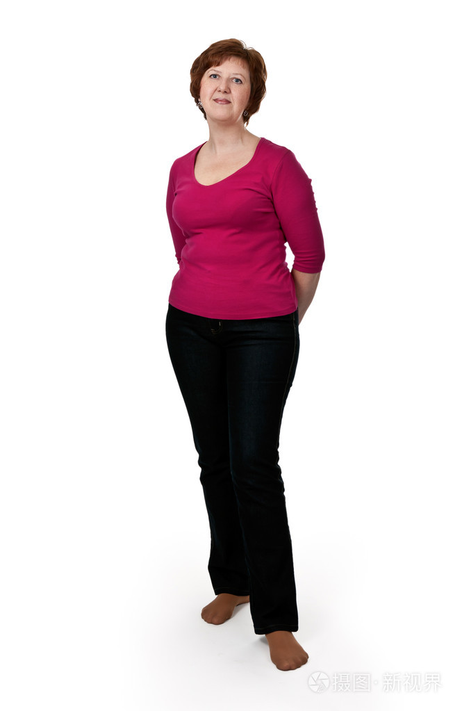 一位老妇穿红裙子的肖像