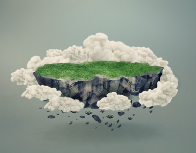 梦幻岛漂浮在空中图片