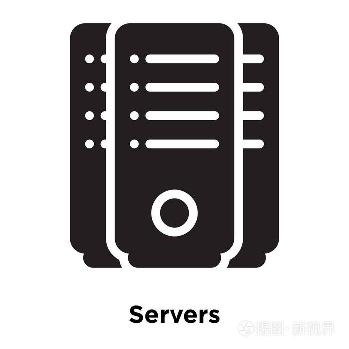 服务器图标矢量在白色背景下隔离, 服务器徽标概念在透明背景上签名