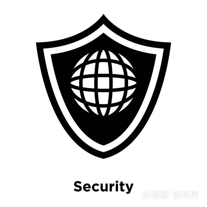 安全图标矢量隔离在白色背景上标志概念的安全标志上透明背景实心黑色