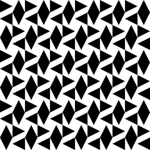 黑色和白色几何无缝模式与三角形和钻石 抽象背景
