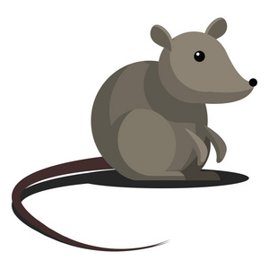 动画片简单的灰色小鼠与长的尾巴