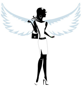 天使剪影图片