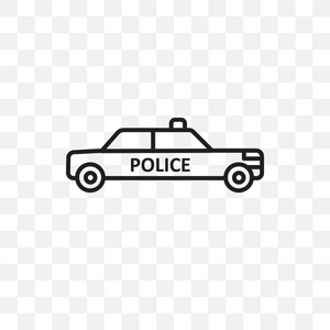 警察车矢量图标隔离在透明背景, 政策