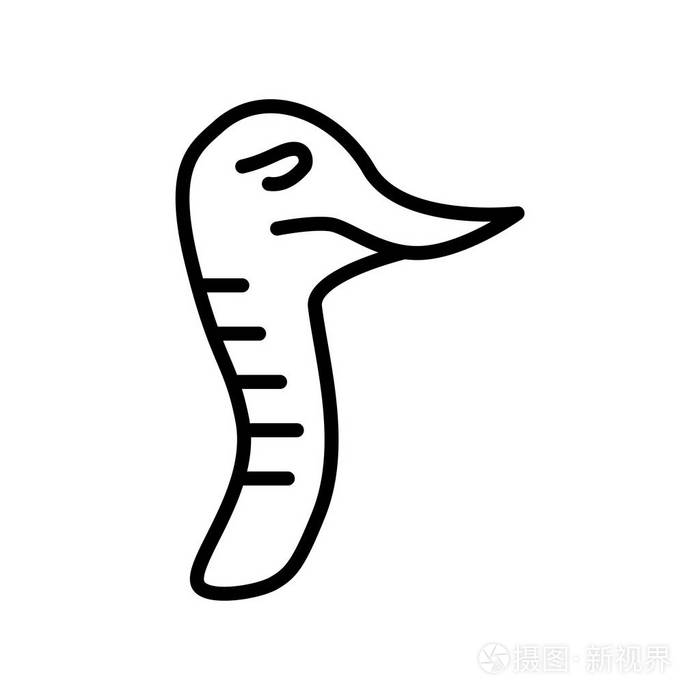 鸵鸟图标矢量在白色背景下分离鸵鸟透明标志