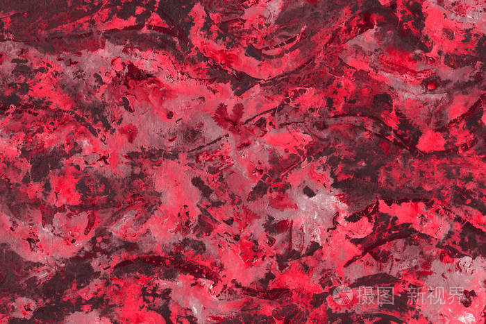红色抽象背景与油漆飞溅纹理