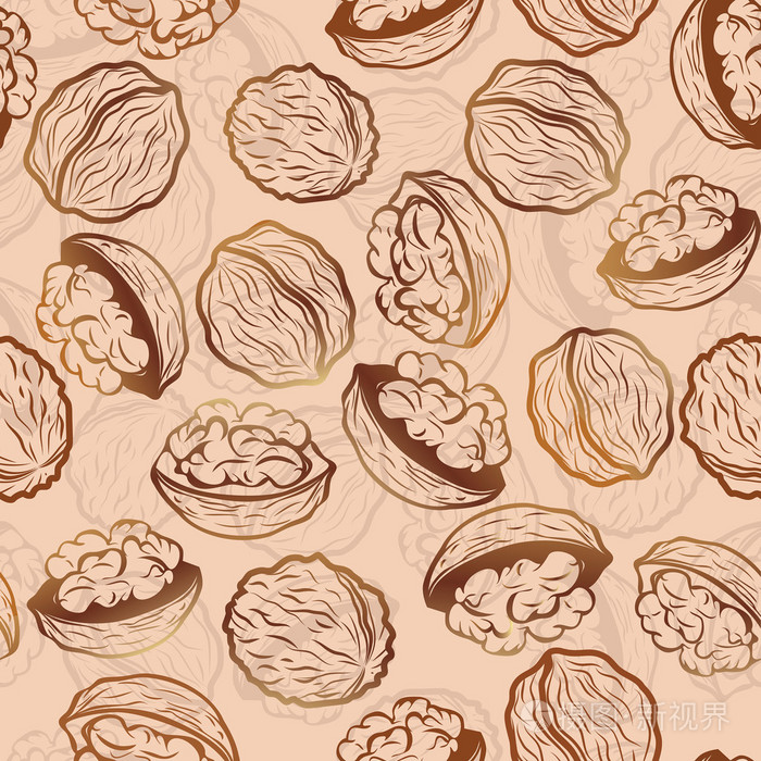 核桃无缝矢量模式插画-正版商用图片0b39fq-摄图新视界