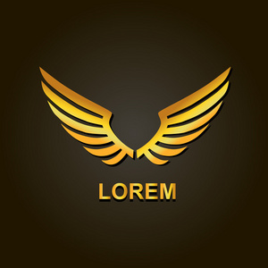 向量图形金色的翅膀元素照片