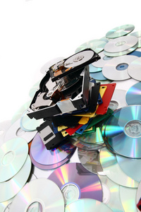 硬盘 软盘 dvd 和光盘数据背景