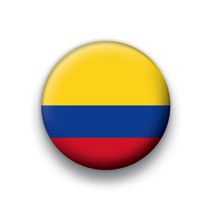 矢量标志按钮系列的所有主权国家哥伦比亚