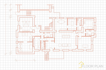 房子的计划蓝图矢量