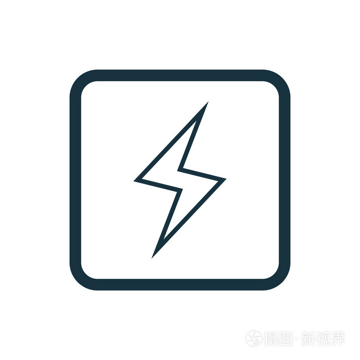 闪电图标圆角正方形按钮