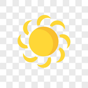 太阳矢量图标在透明背景下隔离, 太阳标志 des