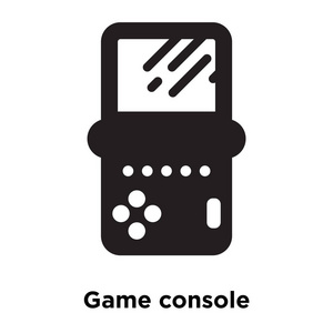 游戏控制台图标矢量隔离在白色背景上, 标志概念游戏控制台标志透明背景, 实心黑色符号