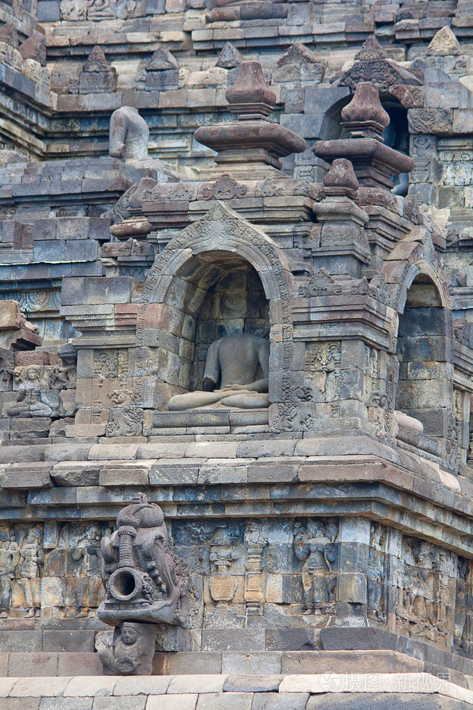 在印度尼西亚的婆罗浮屠佛塔