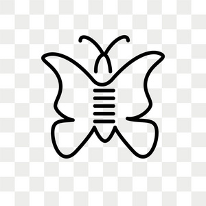 蝴蝶矢量图标在透明背景下隔离, 蝴蝶标志设计