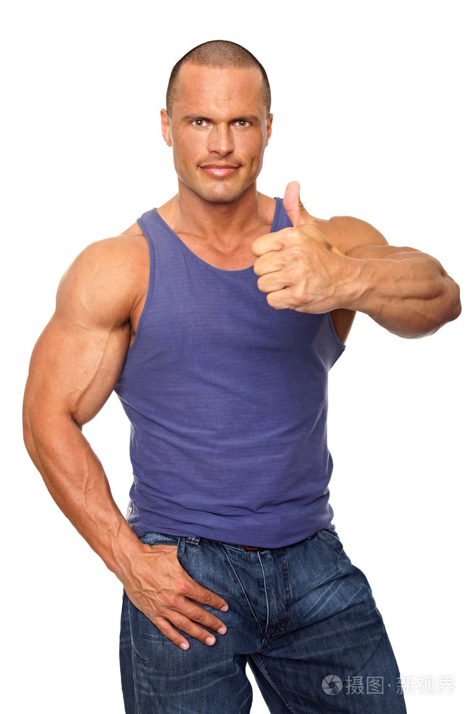 肌肉男手势大拇指标志