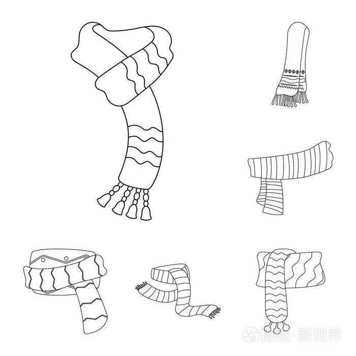 围巾和披肩标志的孤立对象.套围巾和附件股票矢量插图