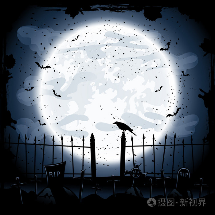 在公墓中的乌鸦