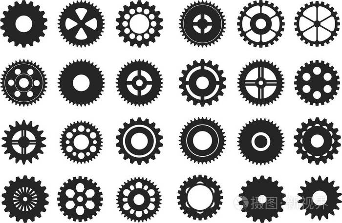 具有多种型号和型号的齿轮组