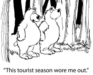 卡通插图。旅游季节
