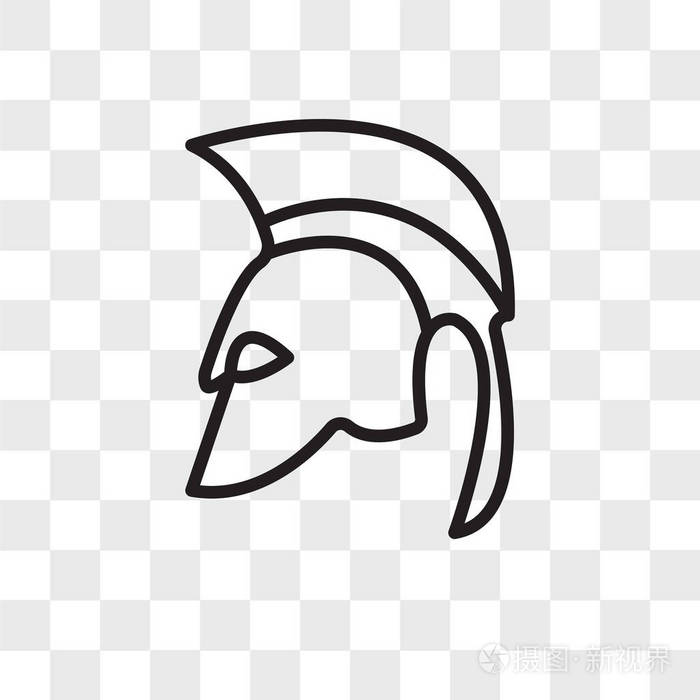斯巴达头盔矢量图标隔离在透明背景上, s插画-正版商用图片0b4fnr-摄