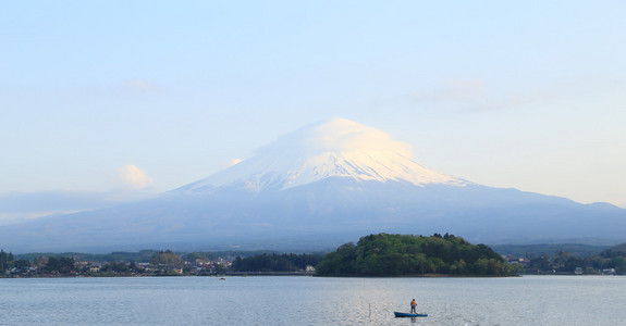 富士山，从湖河口湖的视图