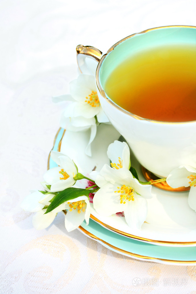 茉莉花和一杯茶