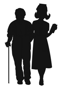 受伤滑稽男子逃离护士剪影护士剪影与词护士女性剪影医生和护士剪影02