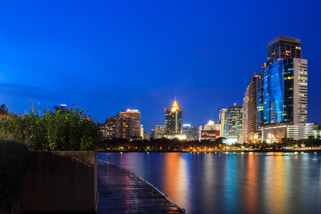 在夜曼谷城市景观