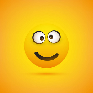 微笑 emoji 表情-黄色背景矢量设计中的简单闪亮快乐图释照片