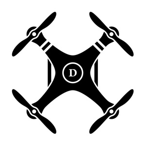 钢筋混凝土钢筋混凝土无人机 quadcopter 黑色符号照片