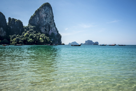 莱利海滩，甲米，泰国安达曼海