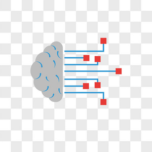 在透明背上隔离的人工智能矢量图标