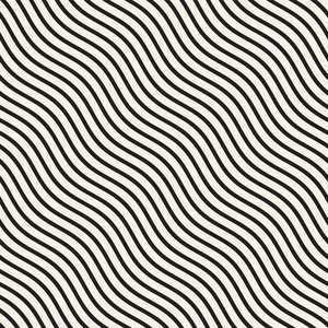 矢量无缝黑白手画波浪线简单的花纹照片