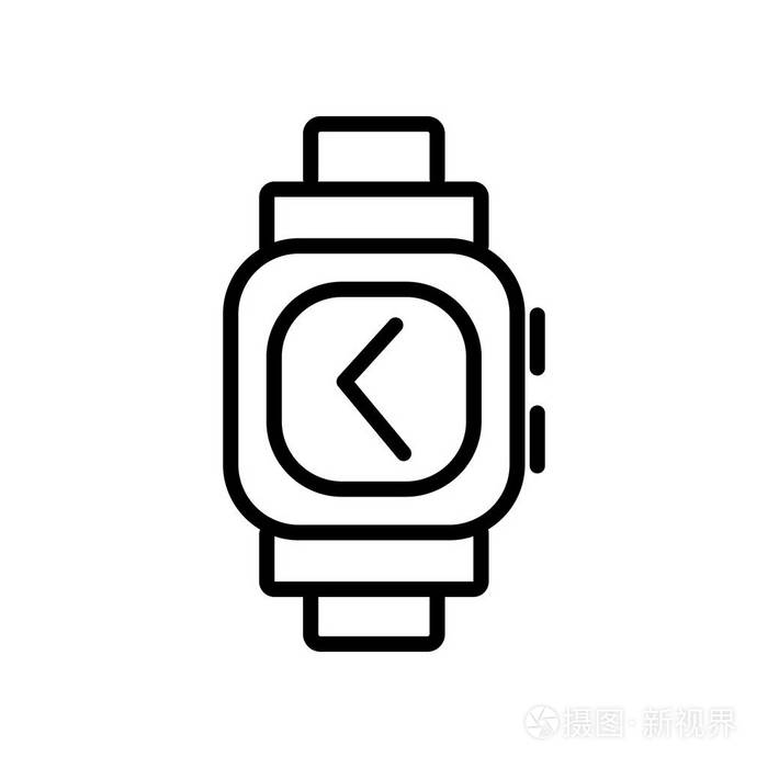 智能手表图标矢量隔离在白色背景, 智能手表透明标志, 线性和描边元素