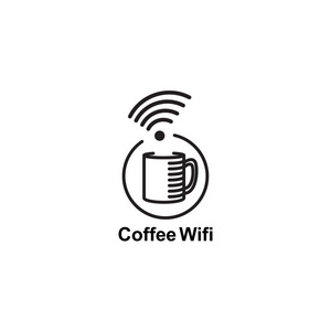 咖啡杯和 wifi 图标